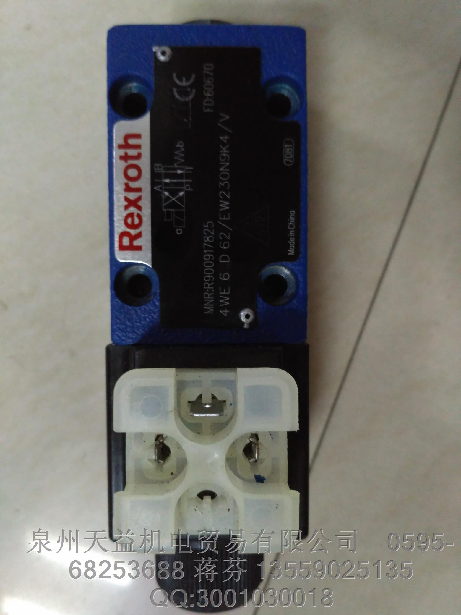 REXROTH  R900917825  4WE6D62-EW230N9K4-V  力士樂電磁閥 